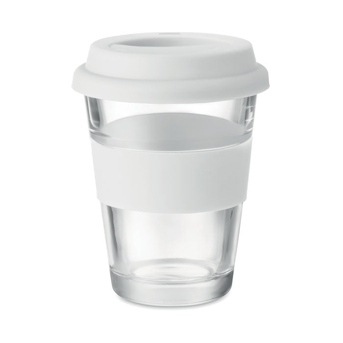 Branded Glass Tumbler with Silicone Lid without branding