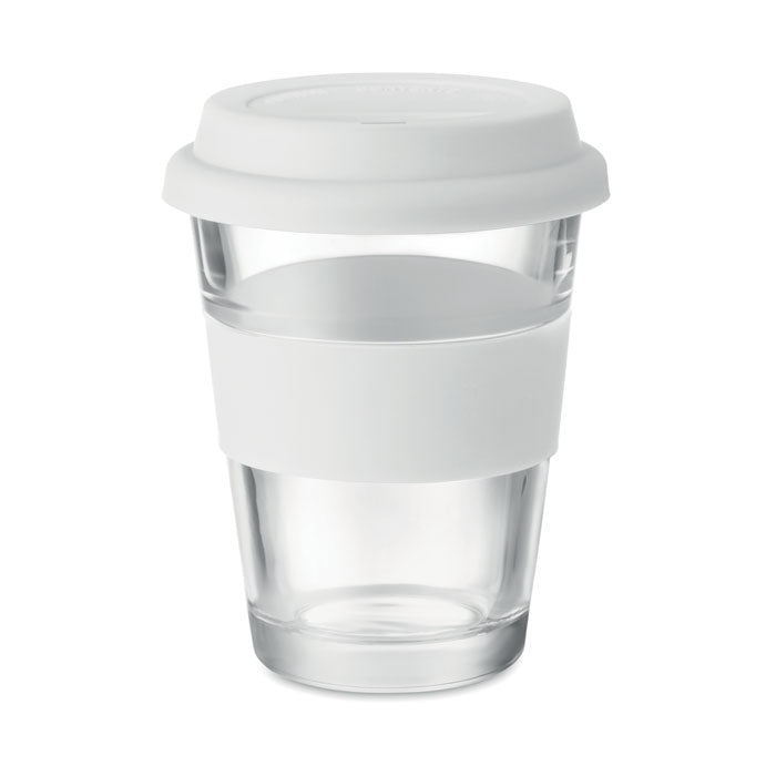 Branded Glass Tumbler with Silicone Lid without branding
