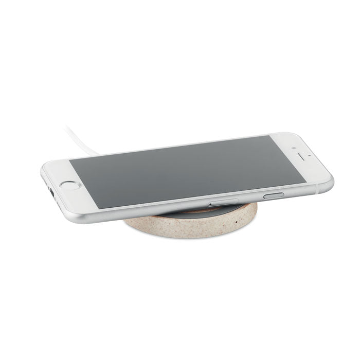Branded Wireless Charger in Wheat Straw without branding