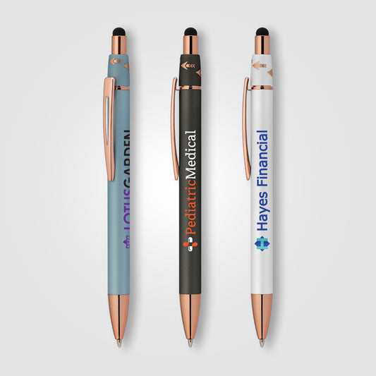 Metal Spin Pen with Stylus