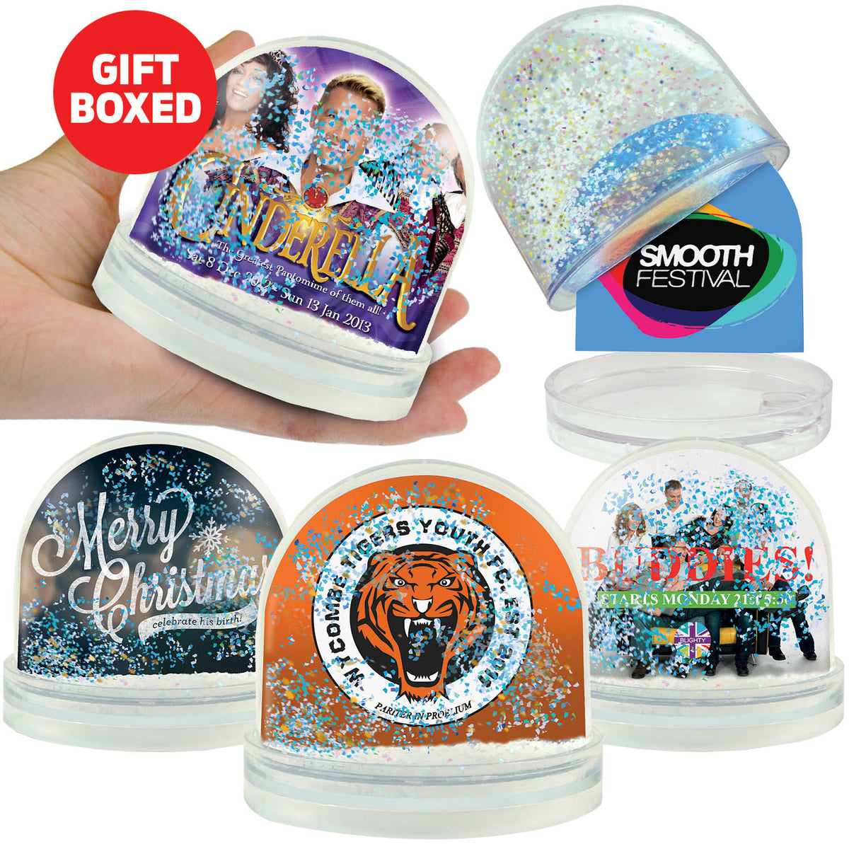 Branded Glitter Snow Dome