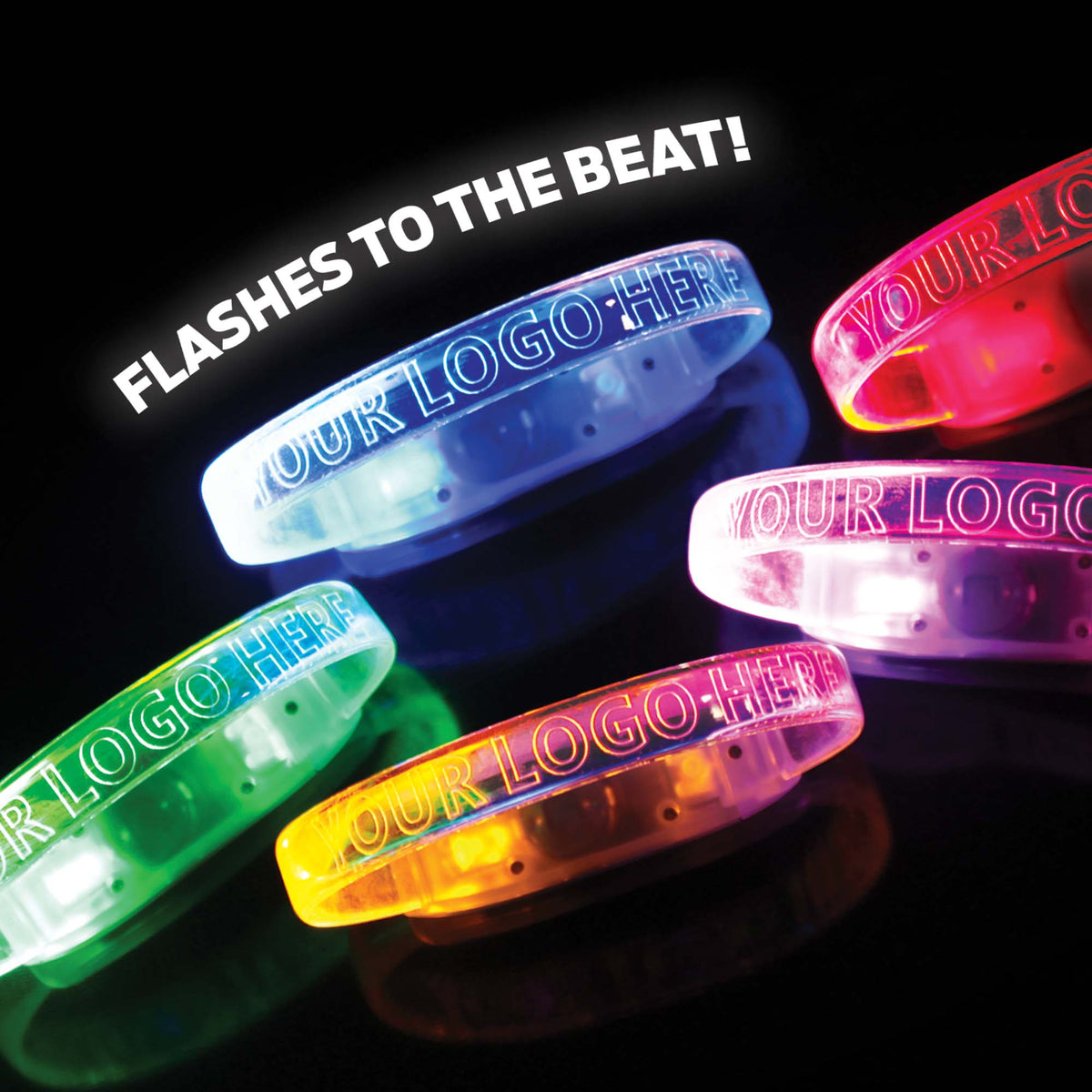Branded Reactive Led Flashing Wristband