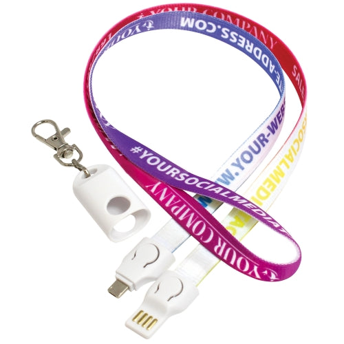 Branded Fabric 2in-1 USB Lanyard Cable