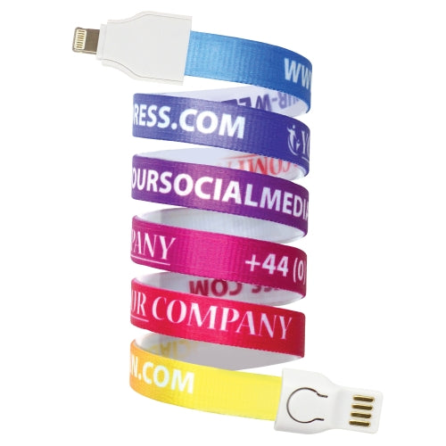Branded Fabric 2in-1 USB Lanyard Cable
