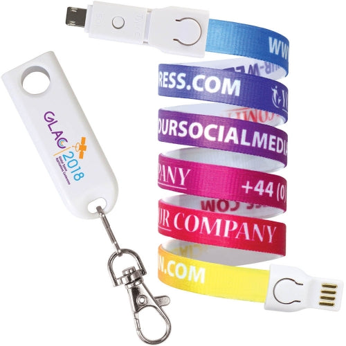 Branded 3-in-1 USB Lanyard Charging Cables