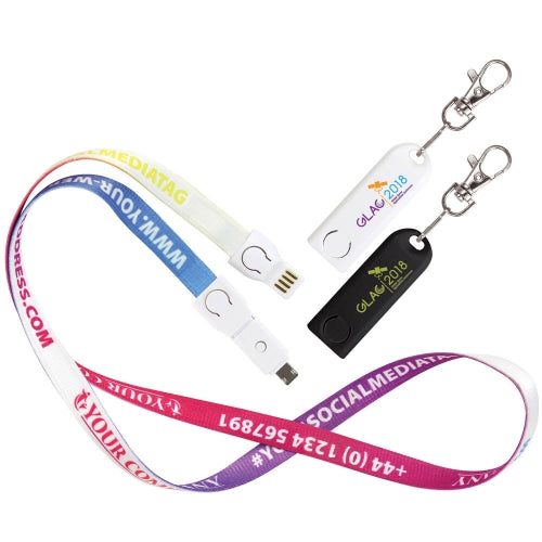 Branded 3-in-1 USB Lanyard Charging Cables
