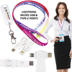 Branded 3-in-1 USB Lanyard Charging Cables