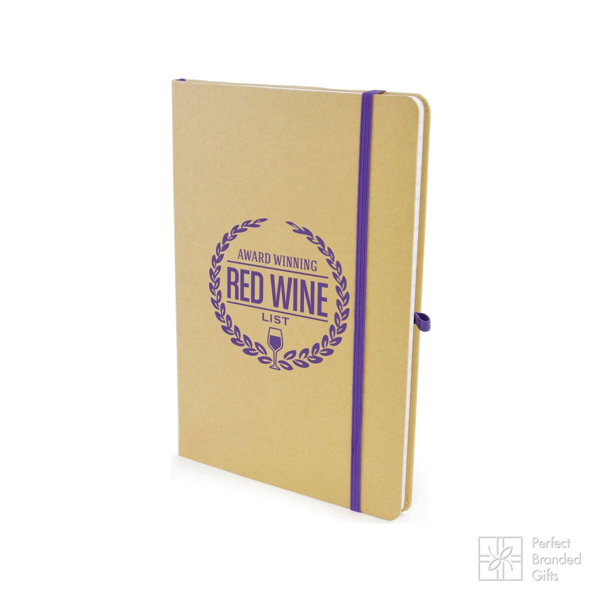 Branded A5 Natural Recycled Card Notebook with Coloured Accents