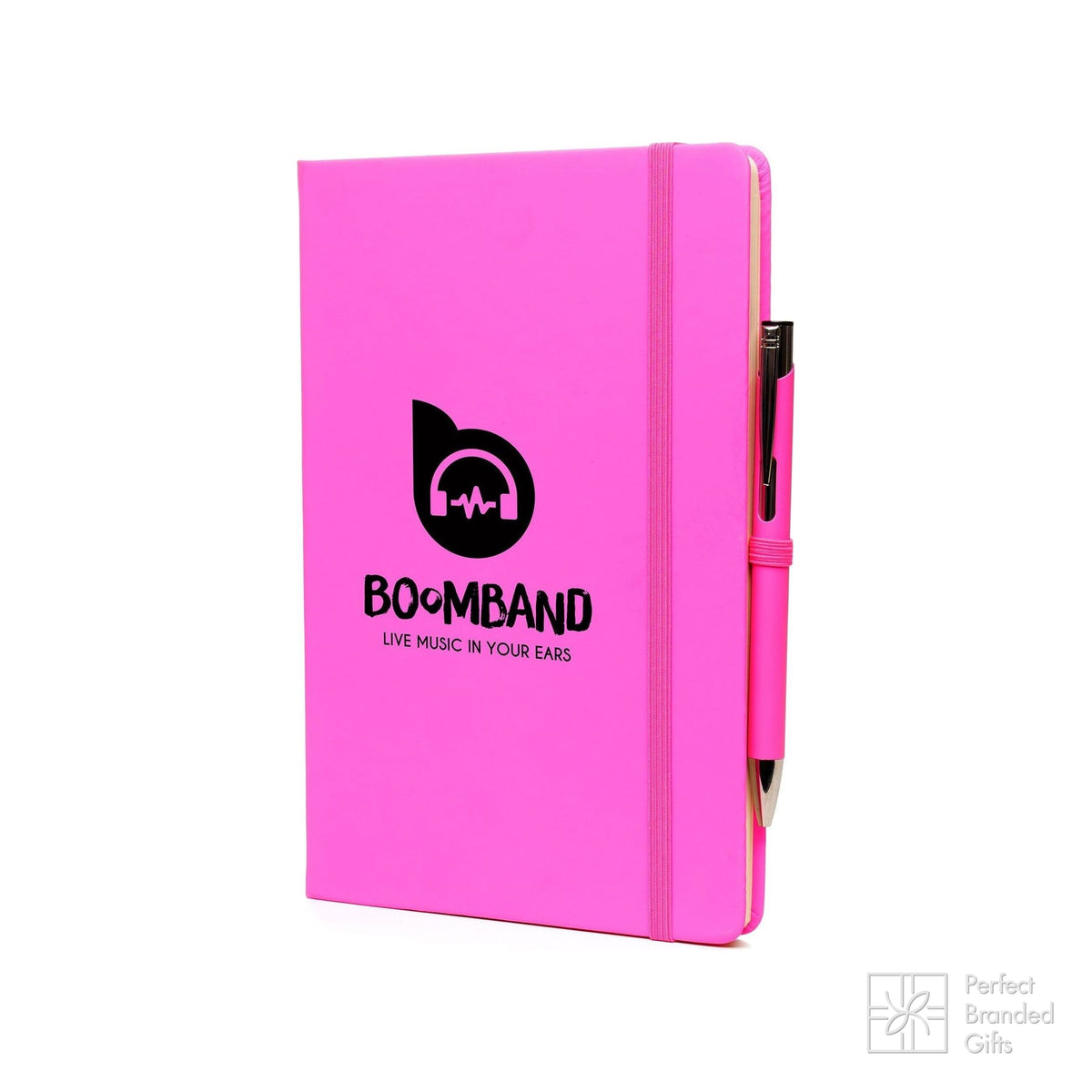 Branded A5 Neon PU Notebook and Matching Pen Set