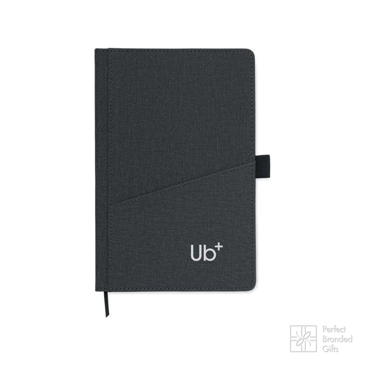 Branded A5 PU Notebook with Front Phone Pocket