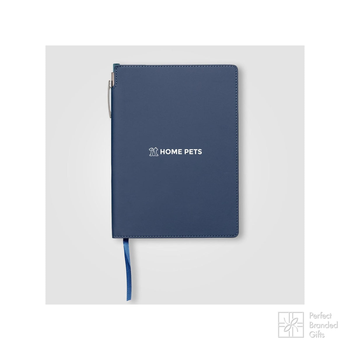Branded A5 Recycled PU Notebook and Pen Set with Pen Loop
