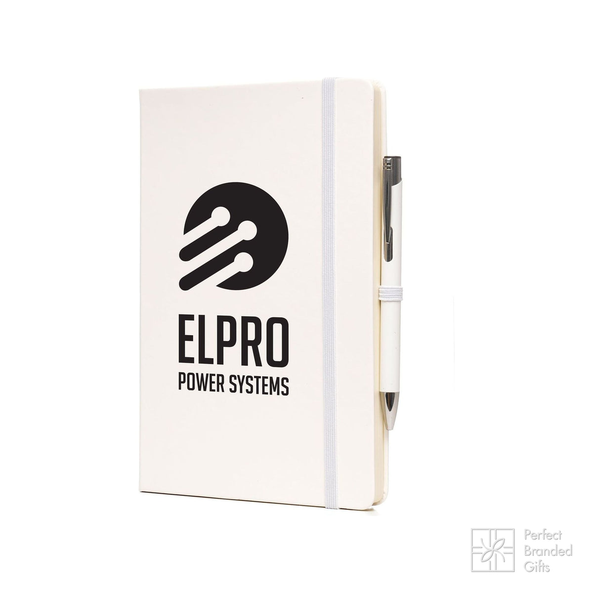 Branded A5 Recycled White Notebook and Pen Set