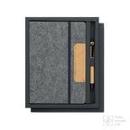 Branded A5 RPET Felt Notebook Set with Phone Stand and Pen