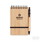 Branded A6 Bamboo Cover Notepad with Pen
