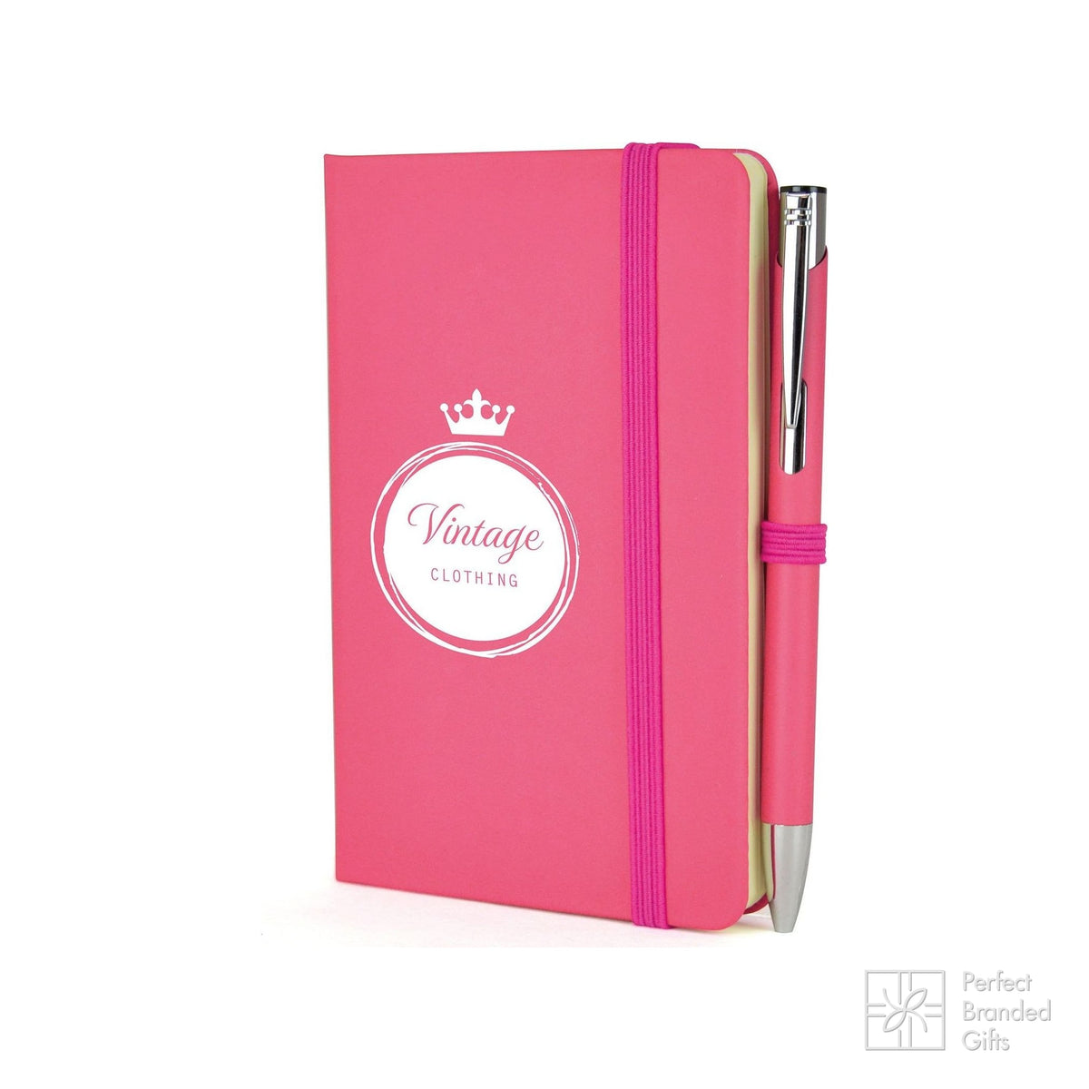 Branded A6 Coloured PU Notebook and Matching Pen Set