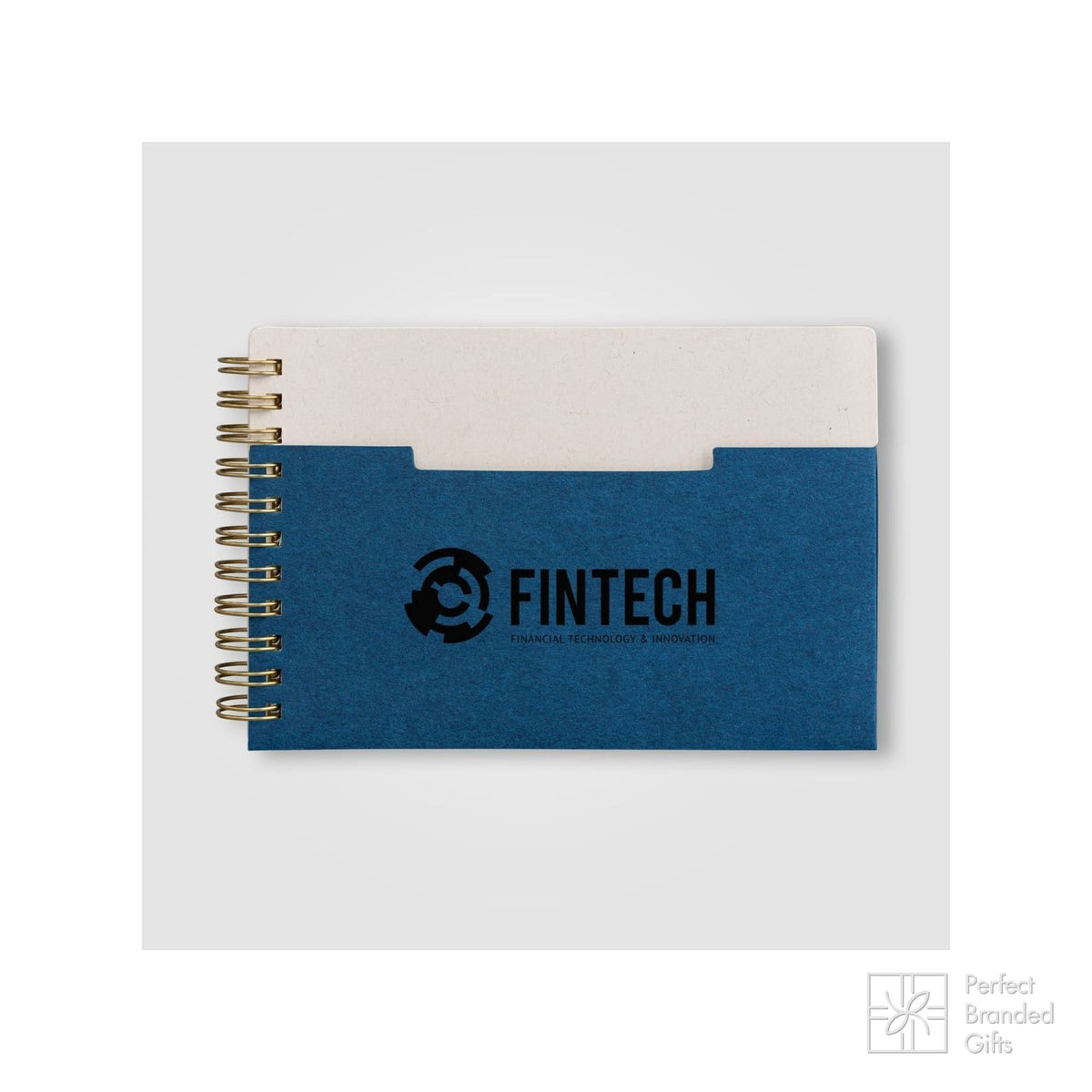 Branded A6 Recycled Cotton Spiral Pocket Notebook