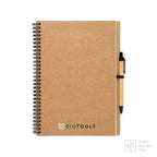 Branded Large Recycled Paper Notebook with Pen