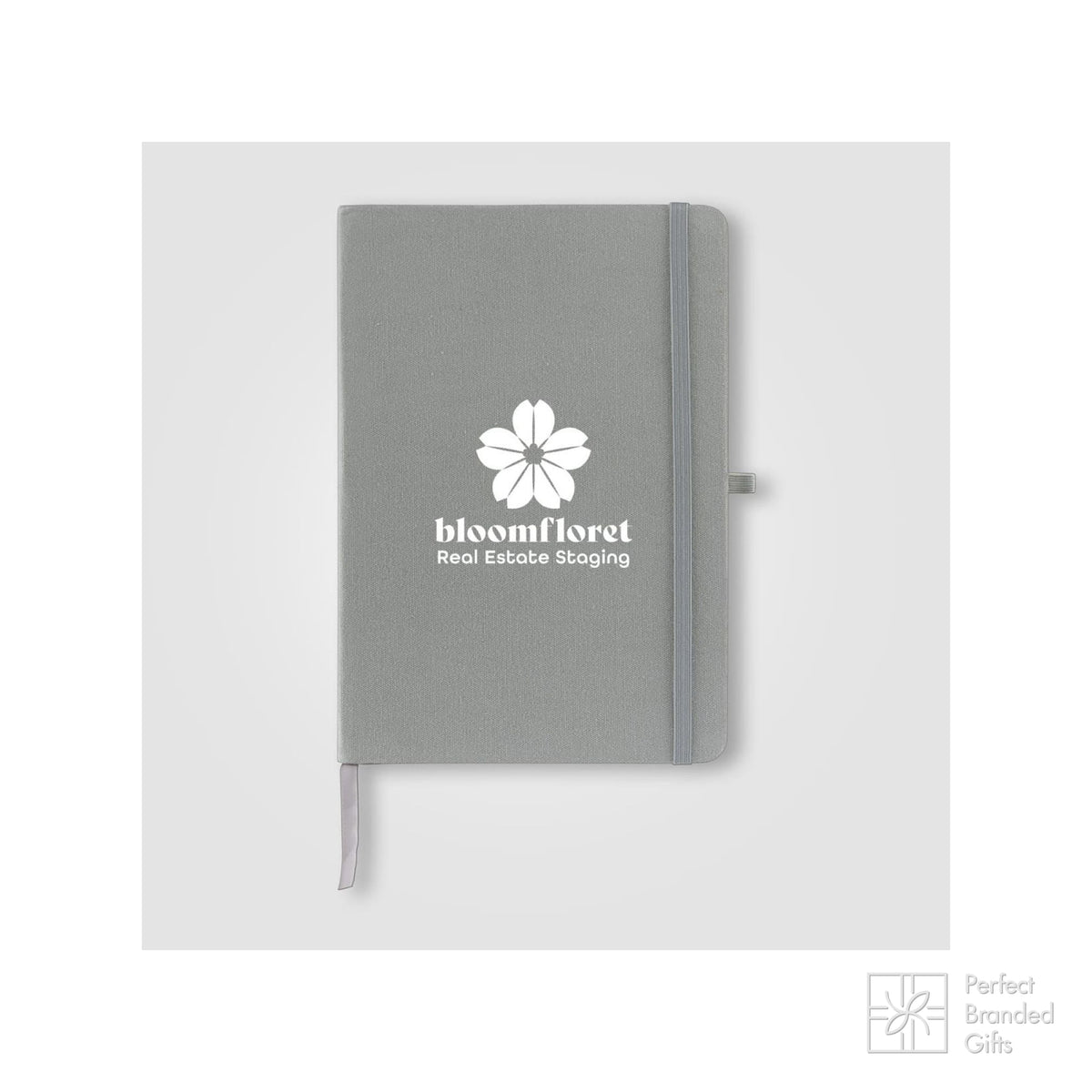 Branded Recycled Cotton A5 Notebook with Elastic Strap