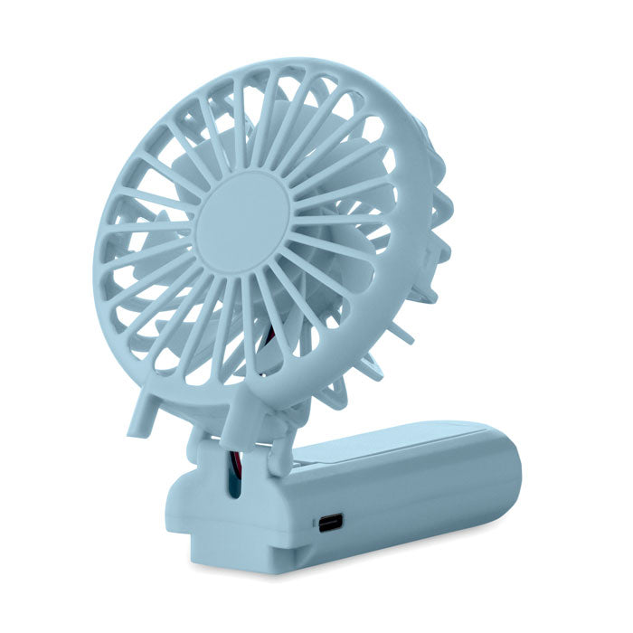 Portable fan with a USB connection on a white background