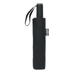 Black umbrella with a brand logo on a white background