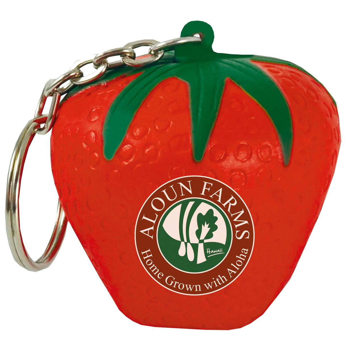 Branded Strawberry Stress Toy Keyring