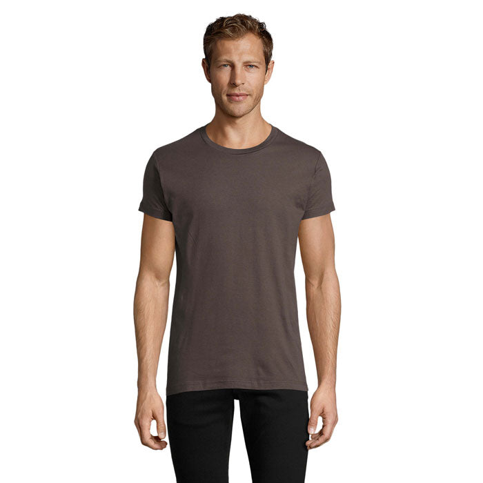 Branded Fitted Men's T-Shirt in Grey