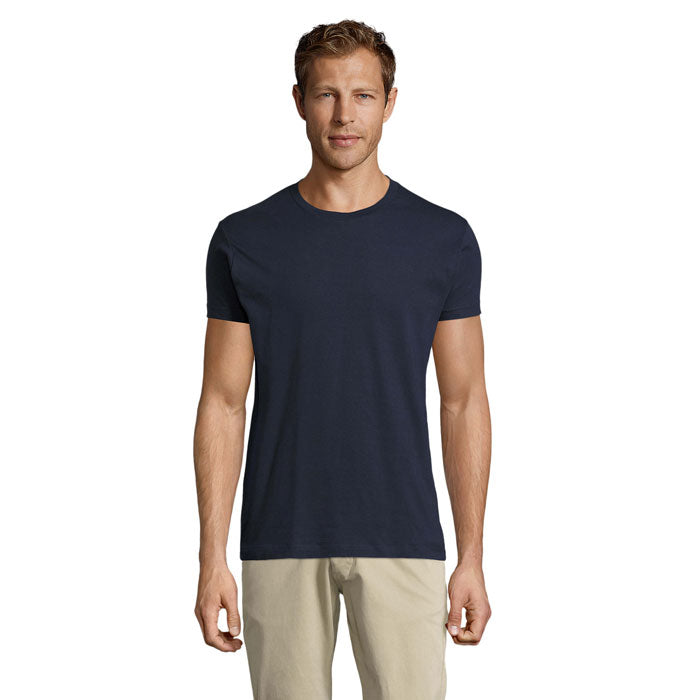 Branded Fitted Men's T-Shirt in Blue