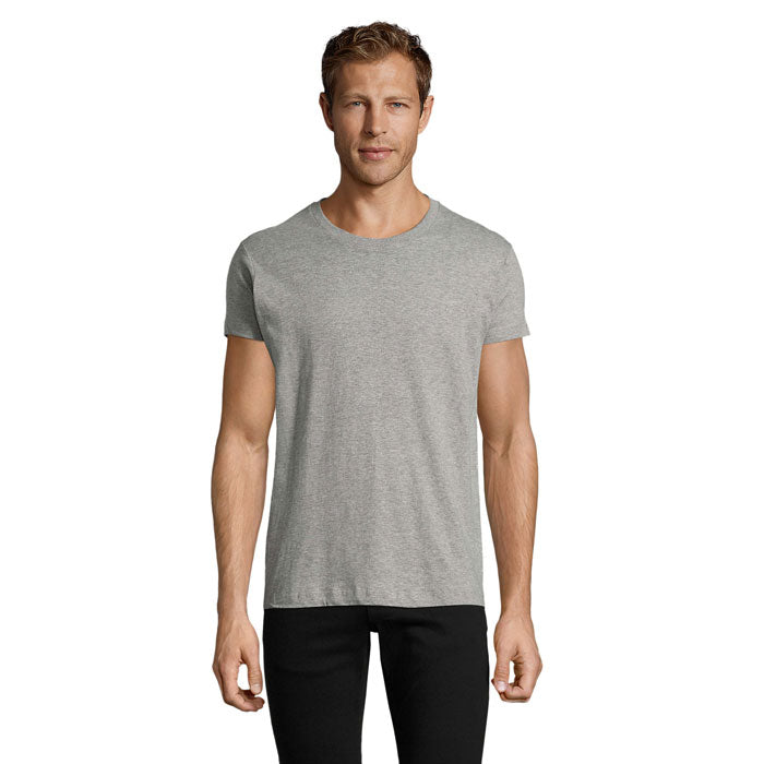 Branded Fitted Men's T-Shirt in Grey
