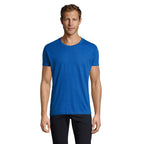 Branded Fitted Men's T-Shirt in Blue