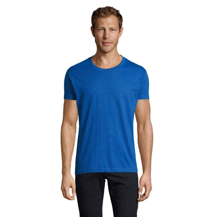 Branded Fitted Men's T-Shirt in Blue