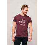 Branded Fitted Men's T-Shirt in use