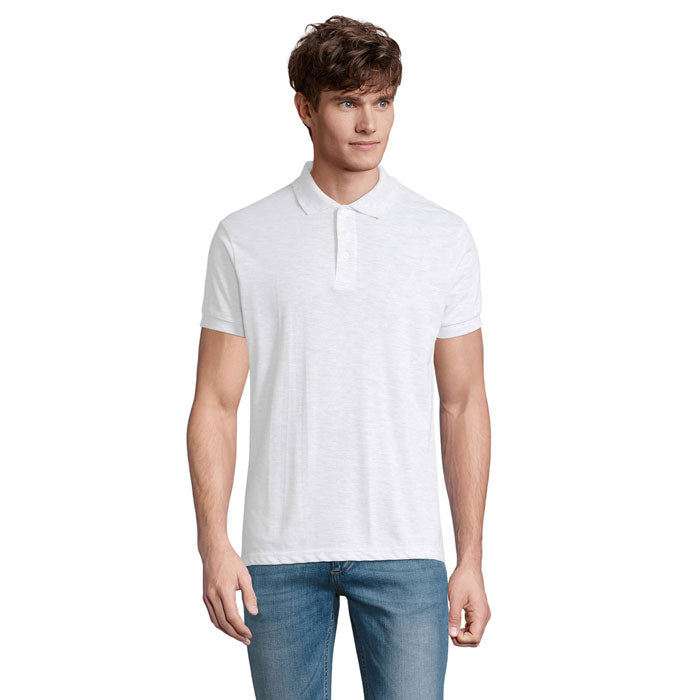 Branded Easy Care Men's Polo Shirt in Grey