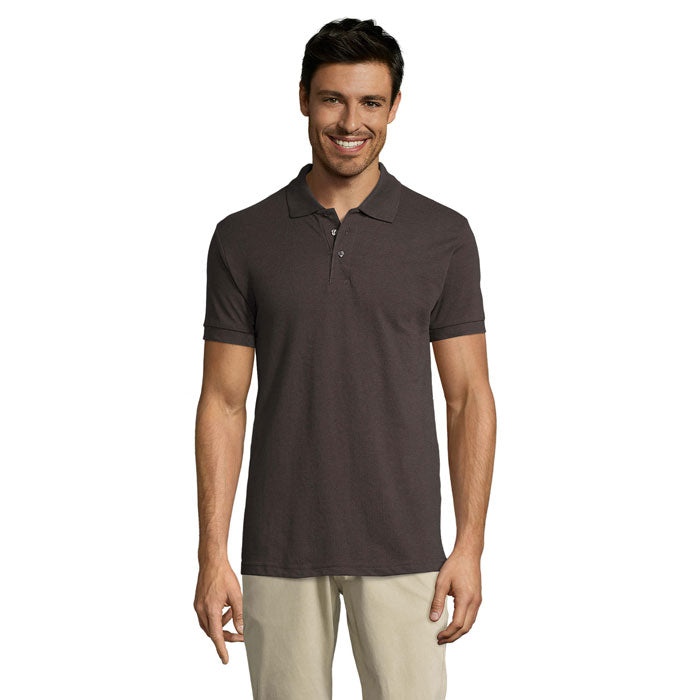 Branded Easy Care Men's Polo Shirt in Grey