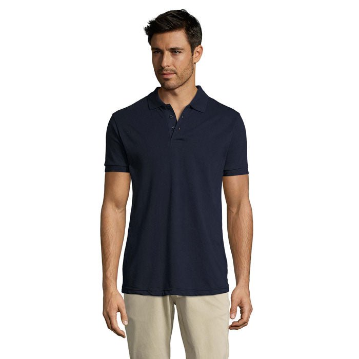 Branded Easy Care Men's Polo Shirt in Blue