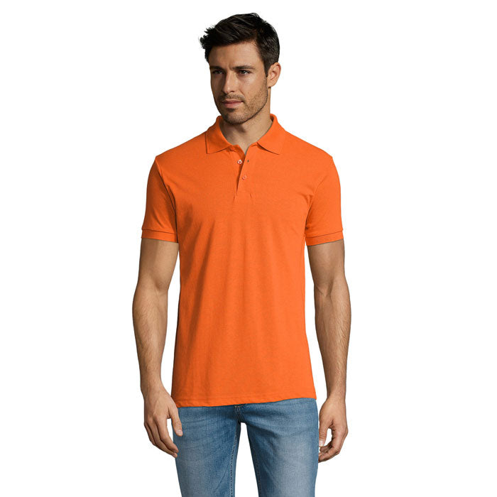 Branded Easy Care Men's Polo Shirt in Orange