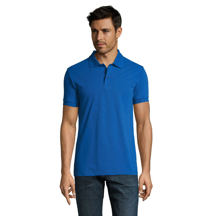 Branded Easy Care Men's Polo Shirt in Blue
