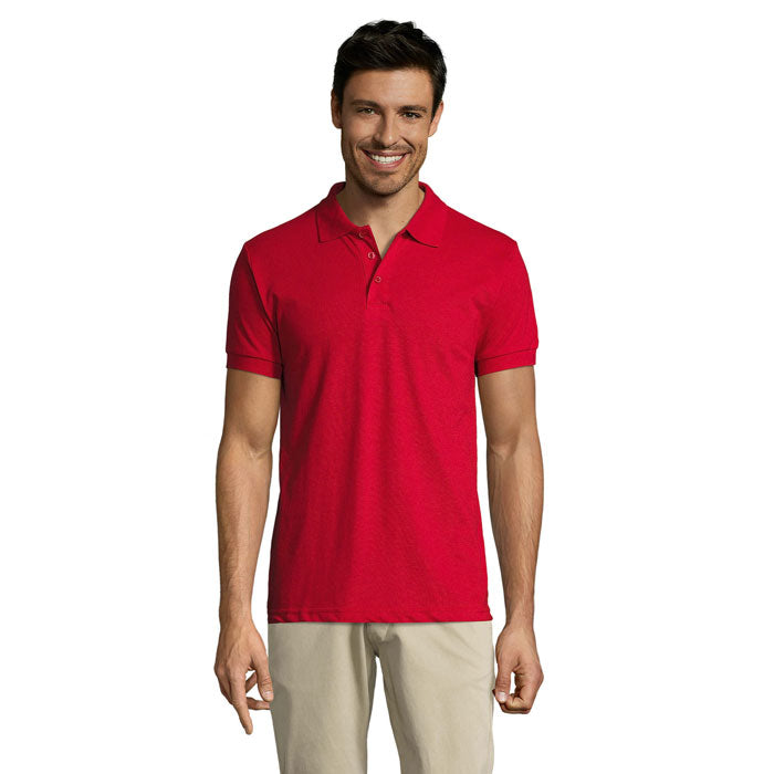 Branded Easy Care Men's Polo Shirt in Red