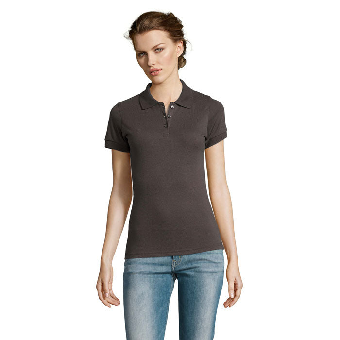 Branded Easy Care Women's Polo Shirt in Grey