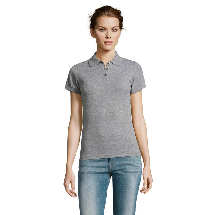 Branded Easy Care Women's Polo Shirt in Grey