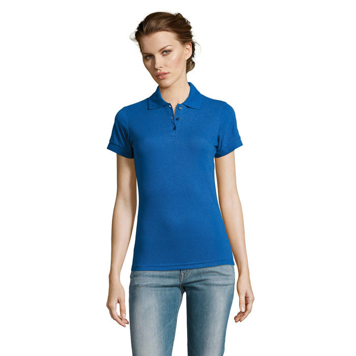 Branded Easy Care Women's Polo Shirt in Blue
