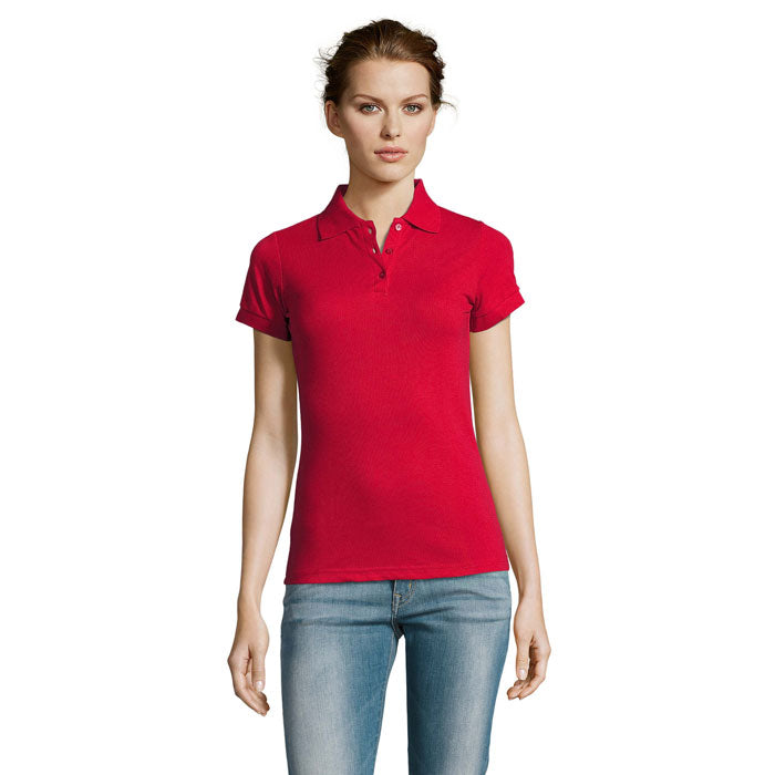 Branded Easy Care Women's Polo Shirt in Red
