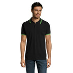 Branded Fitted Stripe Men's Polo Shirt in Mix GB