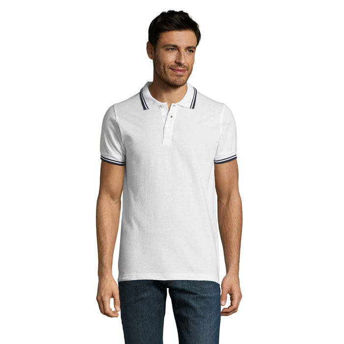 Branded Fitted Stripe Men's Polo Shirt colour option NW