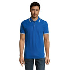 Branded Fitted Stripe Men's Polo Shirt in Mix GB