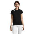 Branded Fitted Stripe Women's Polo Shirt colour option BC