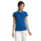 Branded Fitted Stripe Women's Polo Shirt colour option EQ
