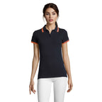 Branded Fitted Stripe Women's Polo Shirt colour option FO