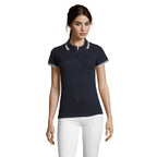 Branded Fitted Stripe Women's Polo Shirt colour option FW