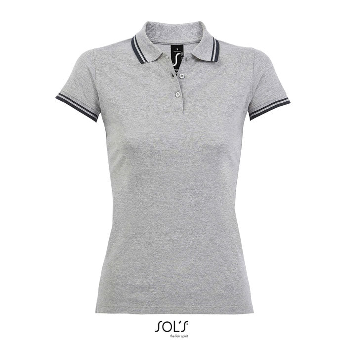 Branded Fitted Stripe Women's Polo Shirt colour option GF