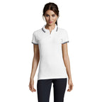 Branded Fitted Stripe Women's Polo Shirt colour option NW